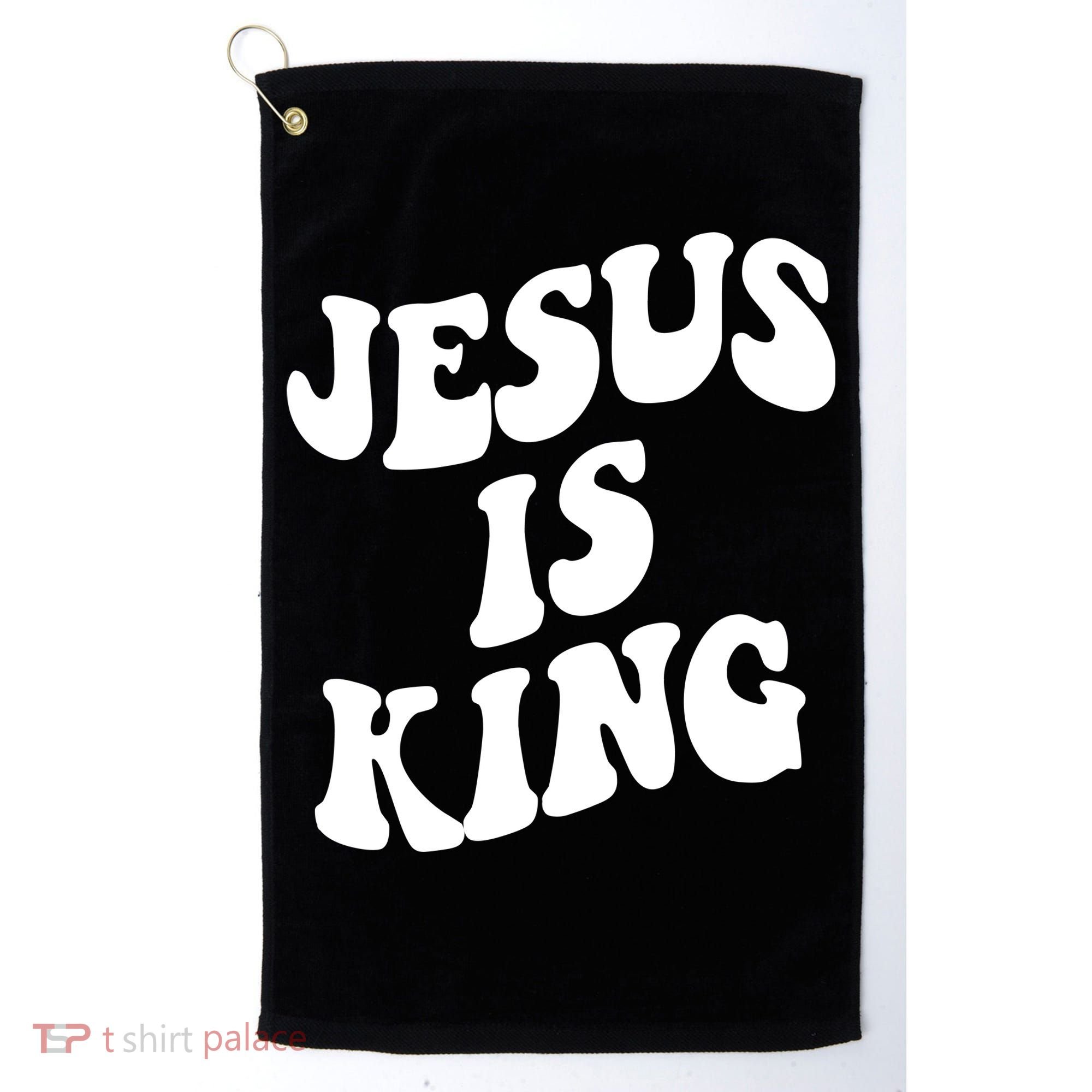 Jesus Is King Groovy Retro Christianity Golf Towel