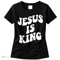 Jesus Is King Groovy Retro Christianity Women's T-Shirt thumb 0