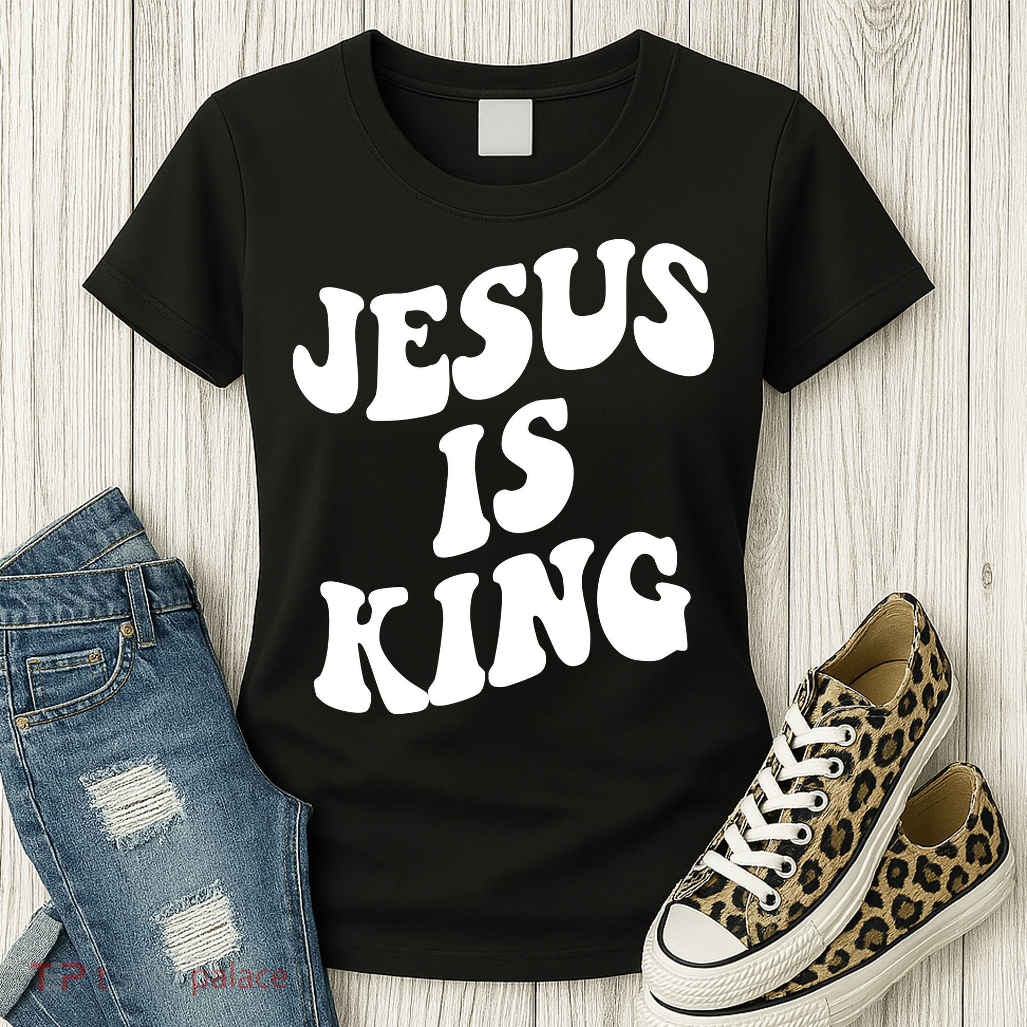 Jesus Is King Groovy Retro Christianity Women's T-Shirt