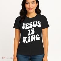 Jesus Is King Groovy Retro Christianity Women's T-Shirt thumb 4