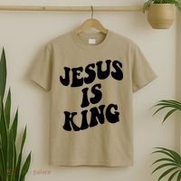 Jesus Is King Groovy Retro Christianity T-Shirt thumb 2