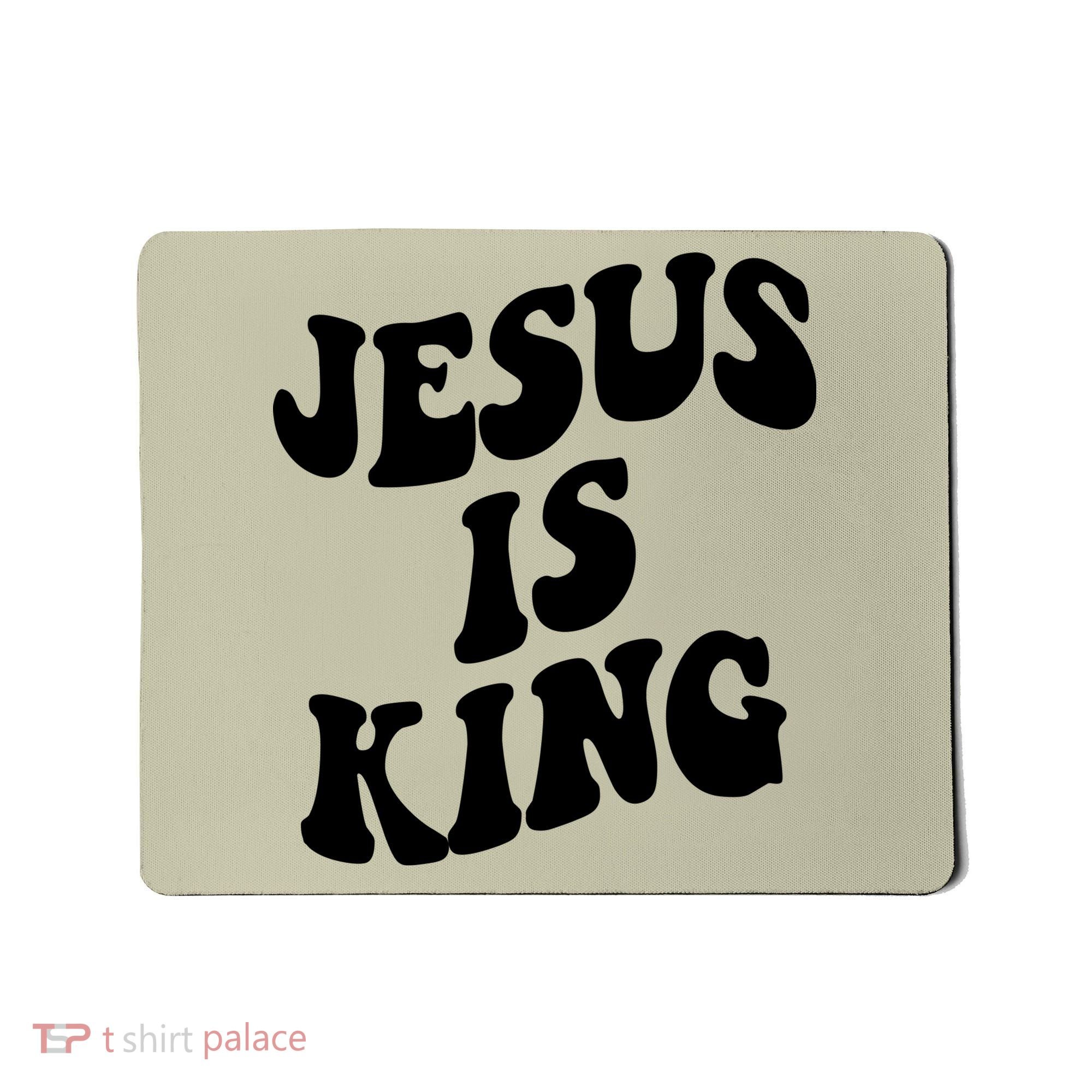 Jesus Is King Groovy Retro Christianity Mousepad