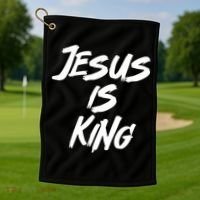 Jesus Is King Golf Towel thumb 1