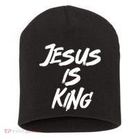 Jesus Is King Short Acrylic Beanie thumb 0