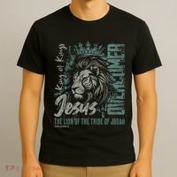 Jesus Is King Lion Of Judah Bible Faith Graphic Christian T-Shirt thumb 3
