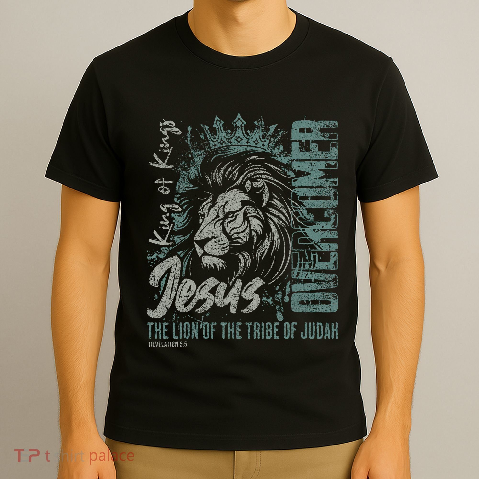 Jesus Is King Lion Of Judah Bible Faith Graphic Christian T-Shirt