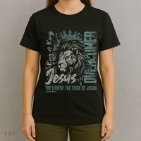 Jesus Is King Lion Of Judah Bible Faith Graphic Christian T-Shirt thumb 4