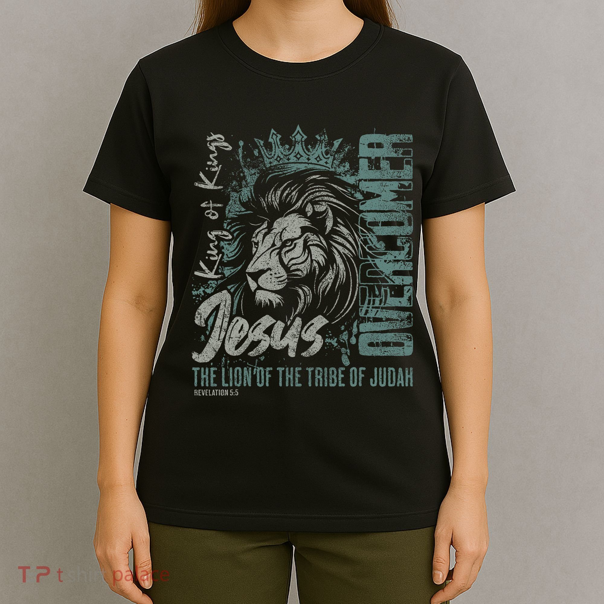 Jesus Is King Lion Of Judah Bible Faith Graphic Christian T-Shirt