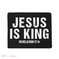Jesus Is King Bible Scripture Quote Christian Mousepad thumb 0
