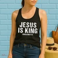 Jesus Is King Bible Scripture Quote Christian Women's Tank Top thumb 2