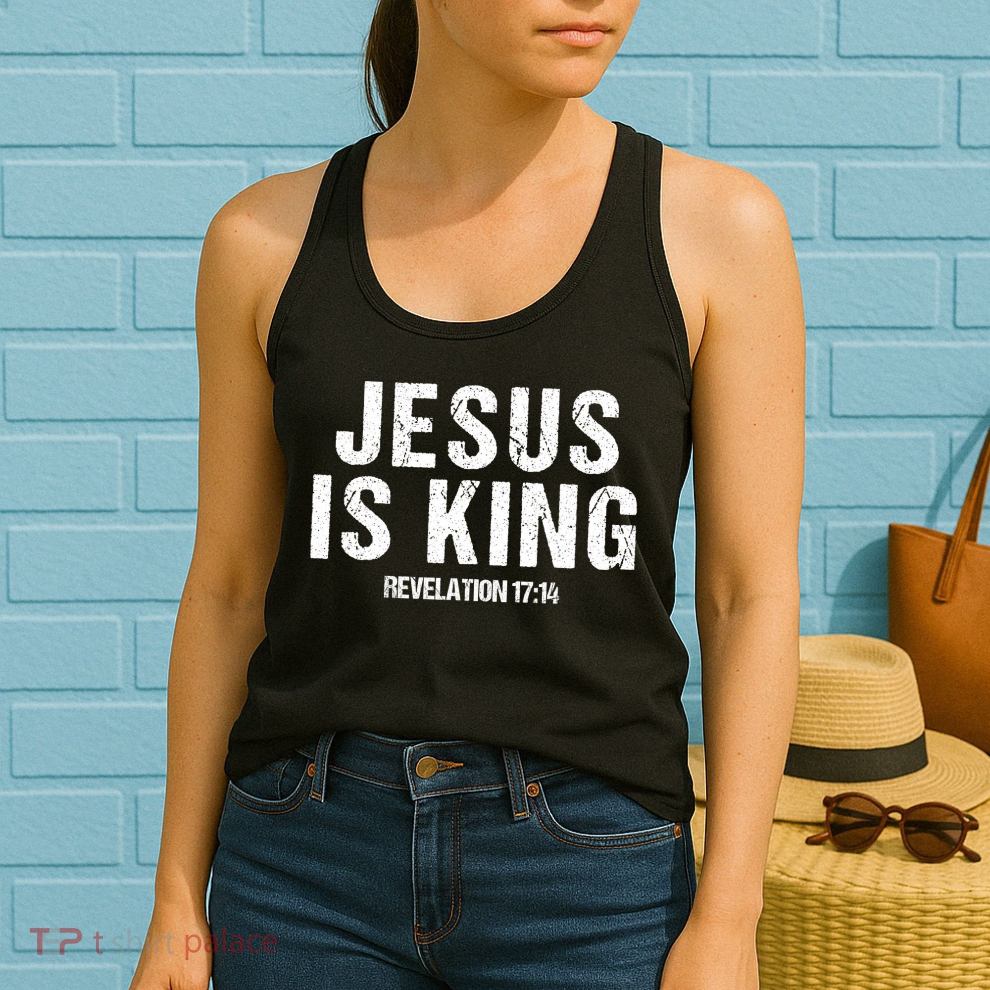 Jesus Is King Bible Scripture Quote Christian Women's Tank Top