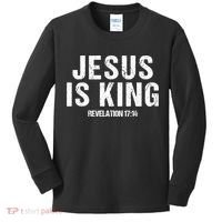 Jesus Is King Bible Scripture Quote Christian Kids Long Sleeve Shirt thumb 0