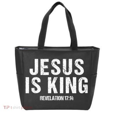 Jesus Is King Bible Scripture Quote Christian Tote Bag