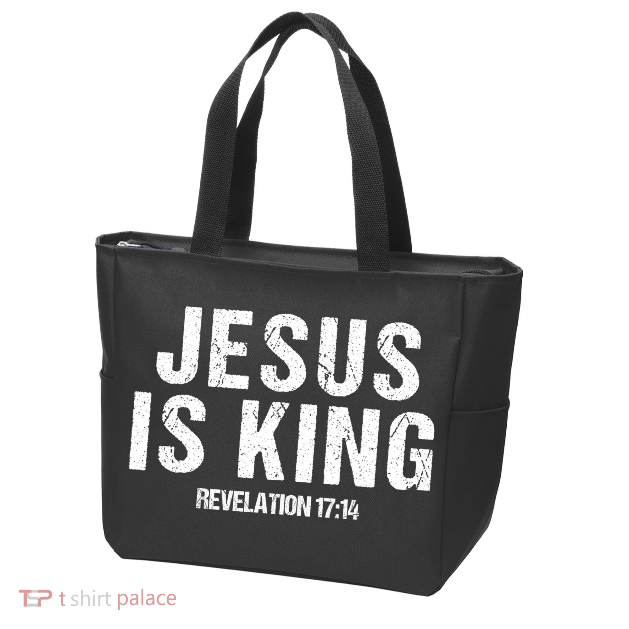Jesus Is King Bible Scripture Quote Christian Tote Bag