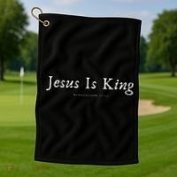 Jesus is King Golf Towel thumb 1