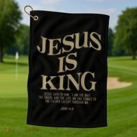 Jesus Is King Jesus John 14 6 Christian Religious Golf Towel thumb 1