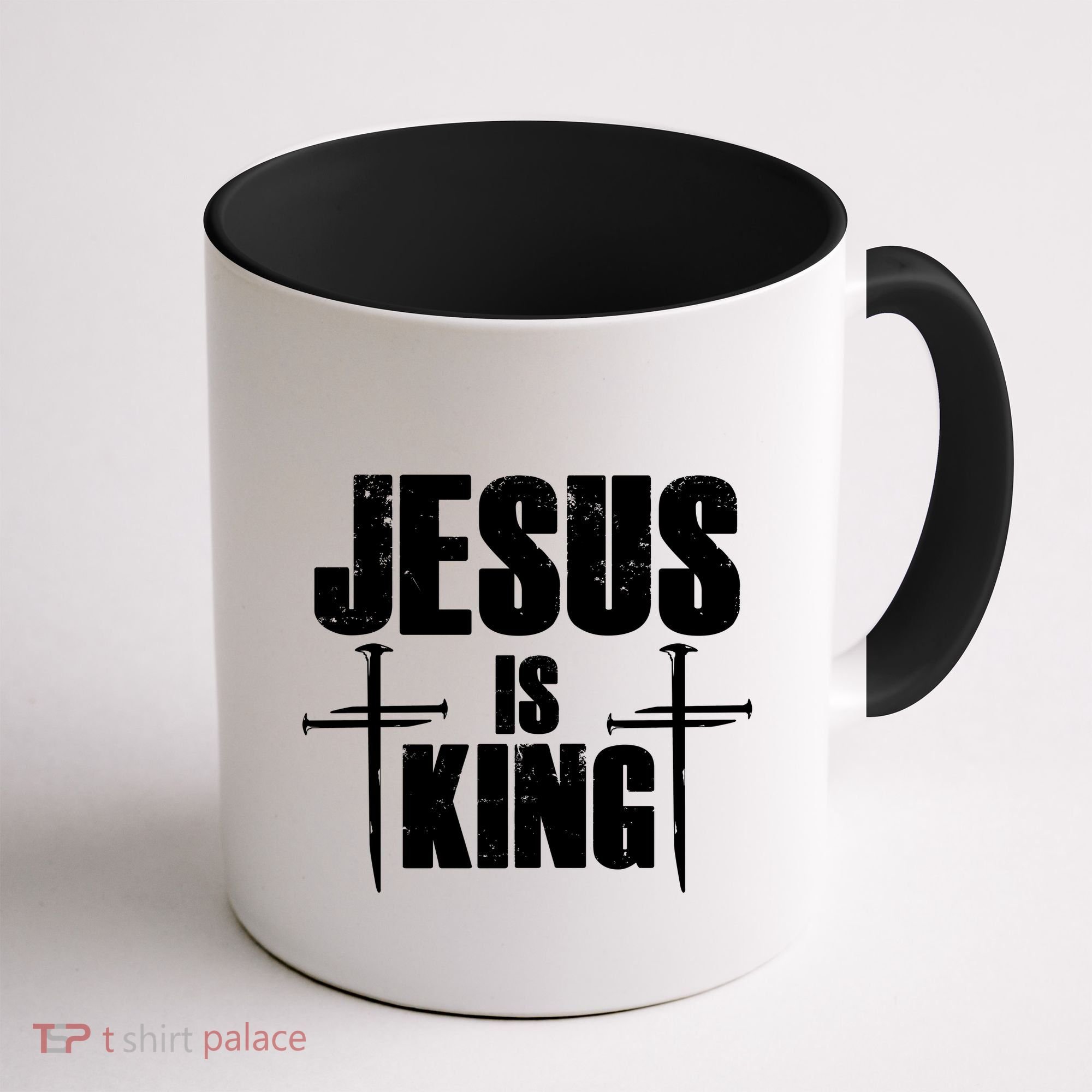 Jesus Is King 3 Nails Cross Christian Catholic Redeemed Collection Coffee Mug