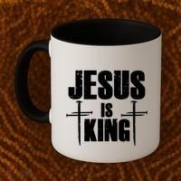 Jesus Is King 3 Nails Cross Christian Catholic Redeemed Collection Coffee Mug thumb 2