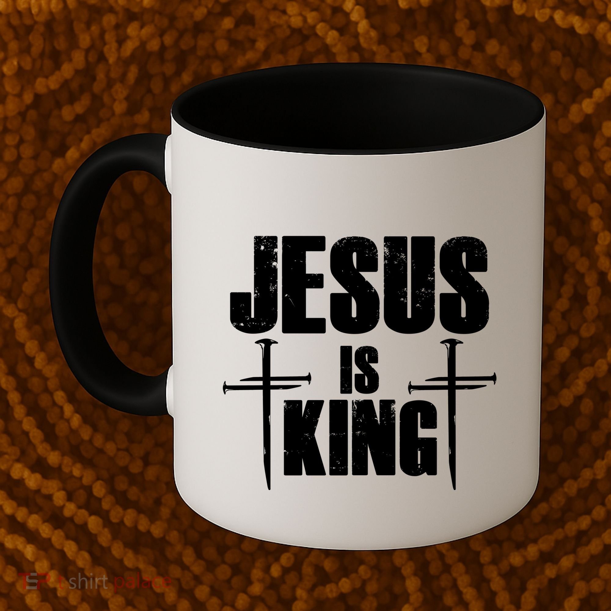 Jesus Is King 3 Nails Cross Christian Catholic Redeemed Collection Coffee Mug