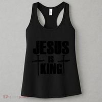 Jesus Is King 3 Nails Cross Christian Catholic Redeemed Collection Women's Tank Top thumb 3