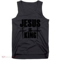 Jesus Is King 3 Nails Cross Christian Catholic Redeemed Collection Tank Top thumb 0