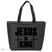 Jesus Is King 3 Nails Cross Christian Catholic Redeemed Collection Tote Bag thumb 0