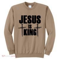 Jesus Is King 3 Nails Cross Christian Catholic Redeemed Collection Sweatshirt thumb 0