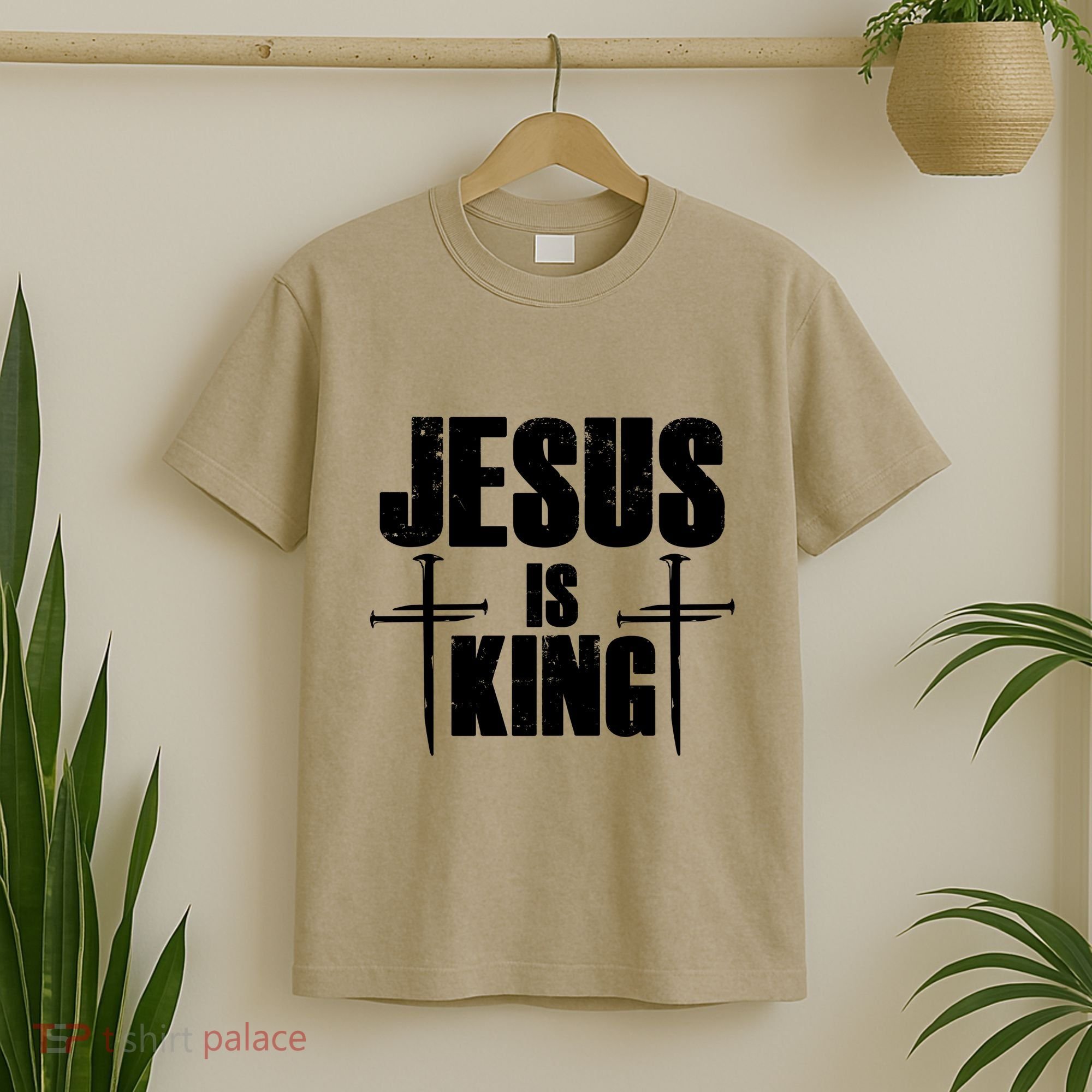Jesus Is King 3 Nails Cross Christian Catholic Redeemed Collection T-Shirt