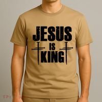 Jesus Is King 3 Nails Cross Christian Catholic Redeemed Collection T-Shirt thumb 3