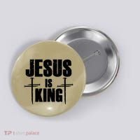 Jesus Is King 3 Nails Cross Christian Catholic Redeemed Collection Button thumb 0