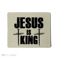 Jesus Is King 3 Nails Cross Christian Catholic Redeemed Collection Mousepad thumb 0