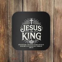 Jesus Is King Christian John 146 Bible Verse Coaster thumb 0