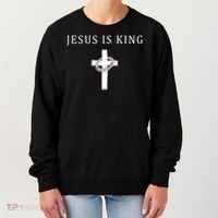 Jesus Is King Christian Religious Cross Faith Women's Sweatshirt thumb 0