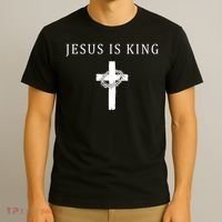 Jesus Is King Christian Religious Cross Faith T-Shirt thumb 3