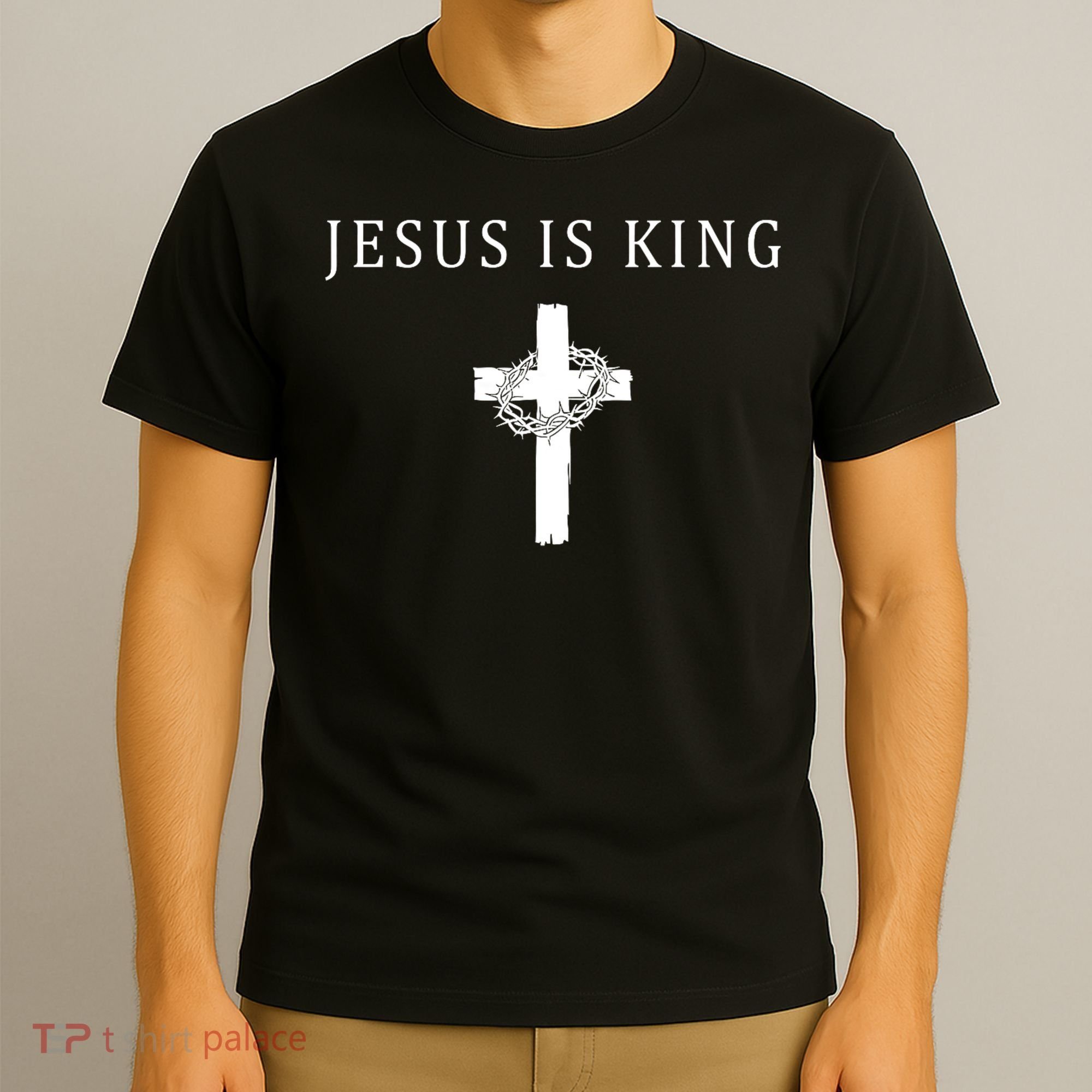 Jesus Is King Christian Religious Cross Faith T-Shirt