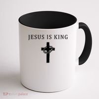 Jesus Is King Christian Religious Cross Faith Coffee Mug thumb 1