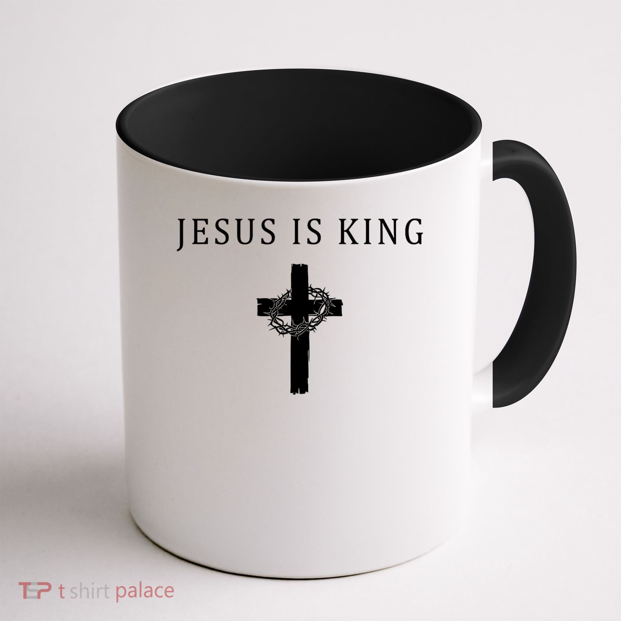 Jesus Is King Christian Religious Cross Faith Coffee Mug