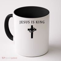 Jesus Is King Christian Religious Cross Faith Coffee Mug thumb 0