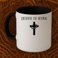 Jesus Is King Christian Religious Cross Faith Coffee Mug thumb 2