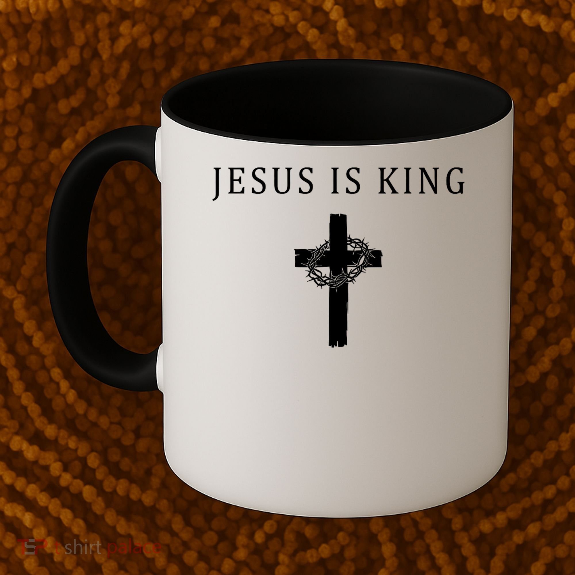 Jesus Is King Christian Religious Cross Faith Coffee Mug
