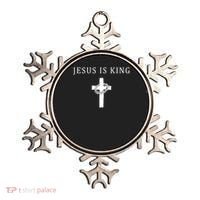 Jesus Is King Christian Religious Cross Faith Ornament thumb 0
