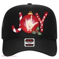 Joy I Love You Asl Hand Christmas Ornament Long Sleeve Hat thumb 0