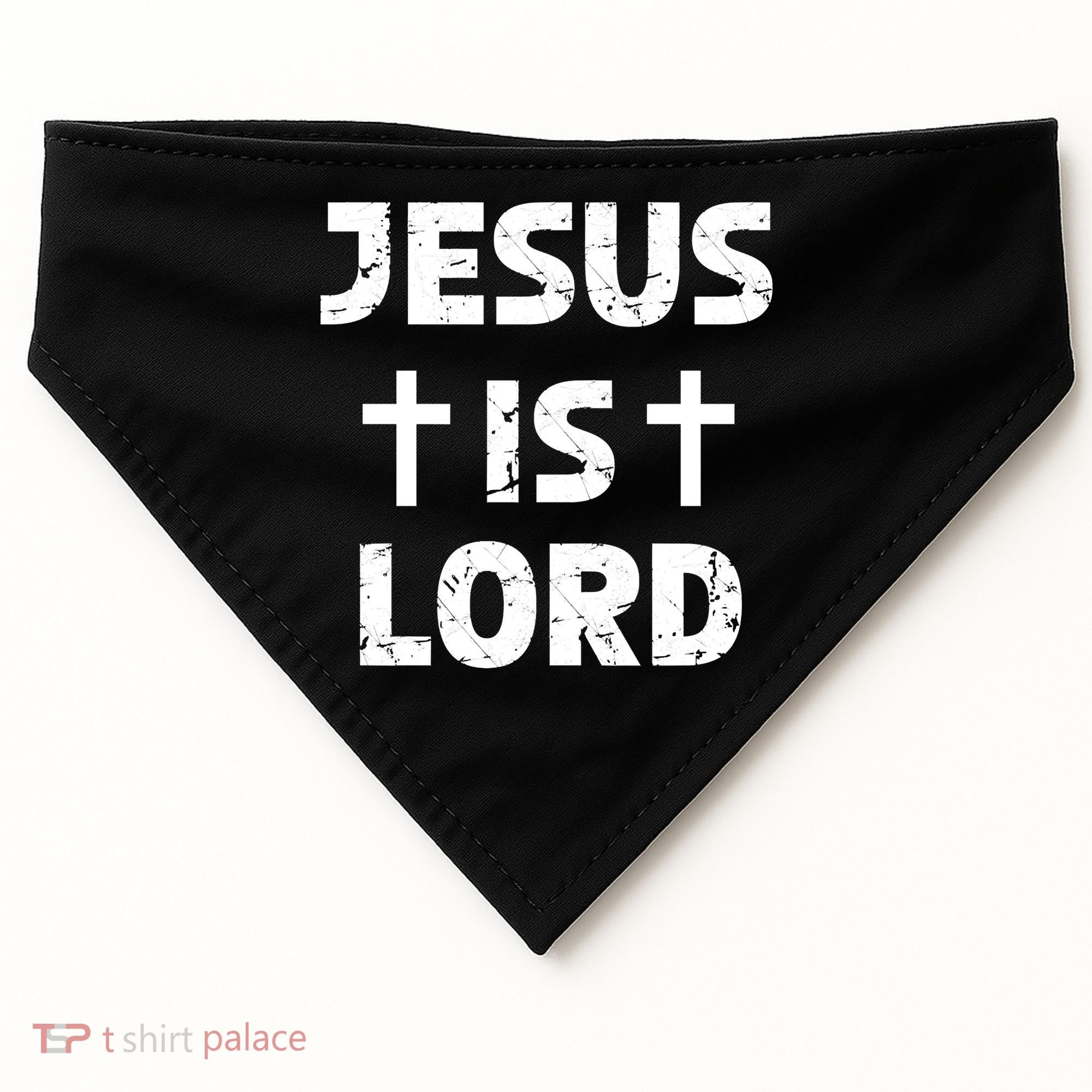 JESUS IS LORD CROSS CHRISTIAN USA-Made Doggie Bandana