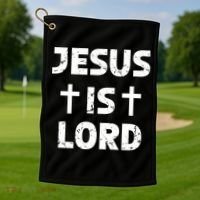 JESUS IS LORD CROSS CHRISTIAN Golf Towel thumb 1