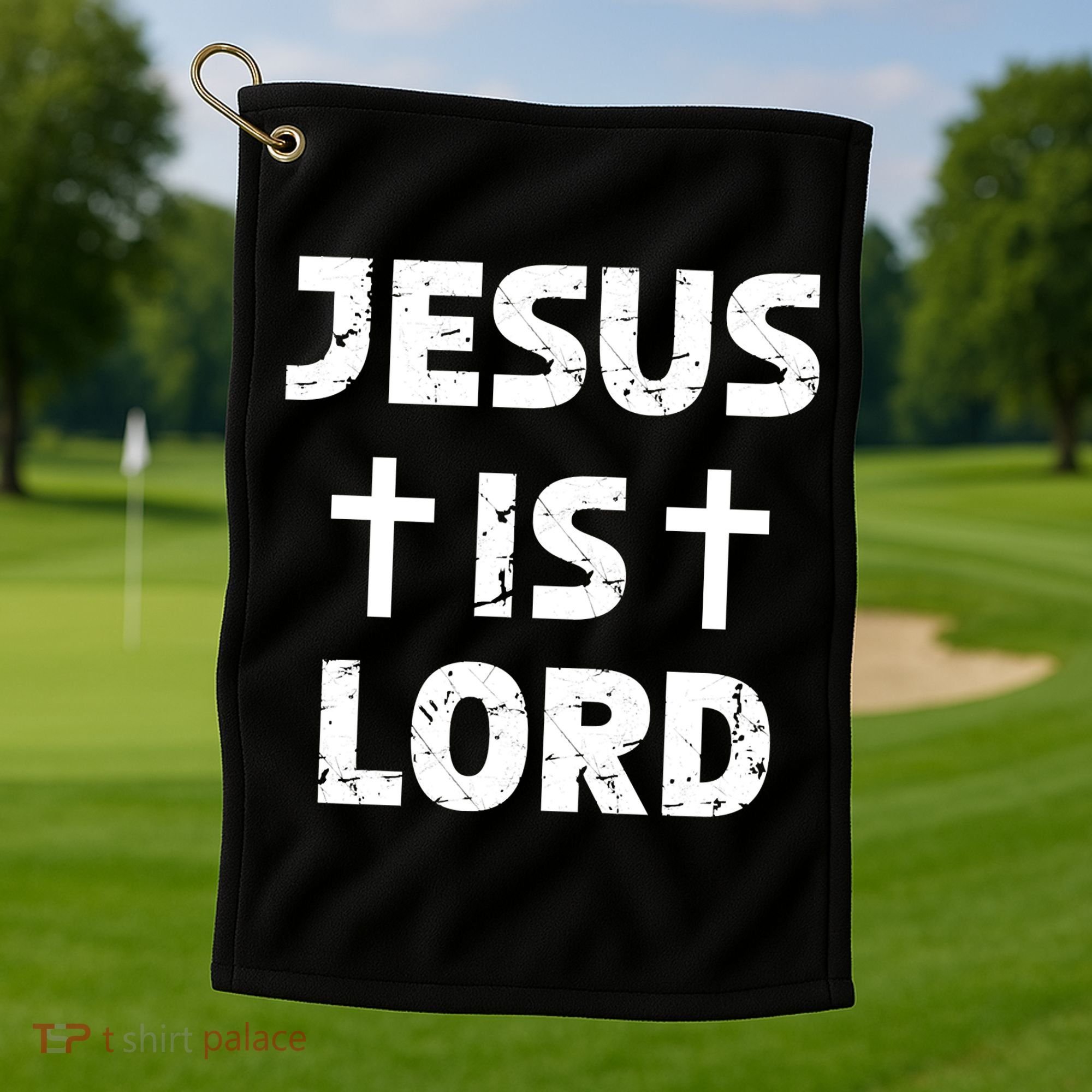 JESUS IS LORD CROSS CHRISTIAN Golf Towel
