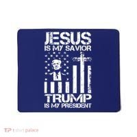 Jesus Is My Savior Trump Is My President Trump American Flag Mousepad thumb 0