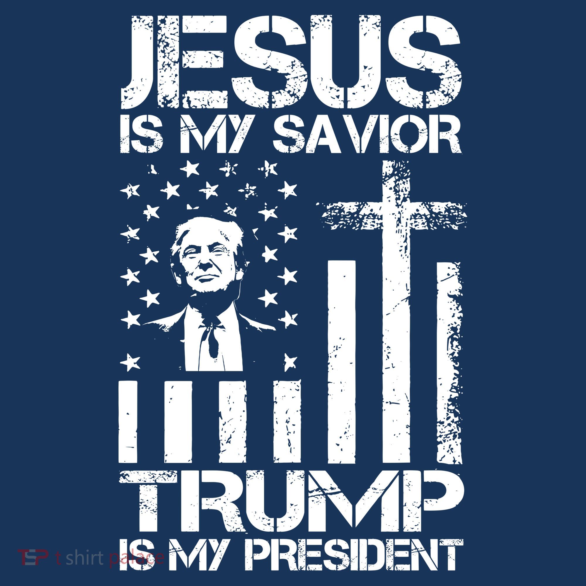 Jesus Is My Savior Trump Is My President Trump American Flag Women's Tank Top