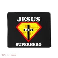 Jesus Is My Superhero Cute Powerful Christian Gift American Mousepad thumb 0