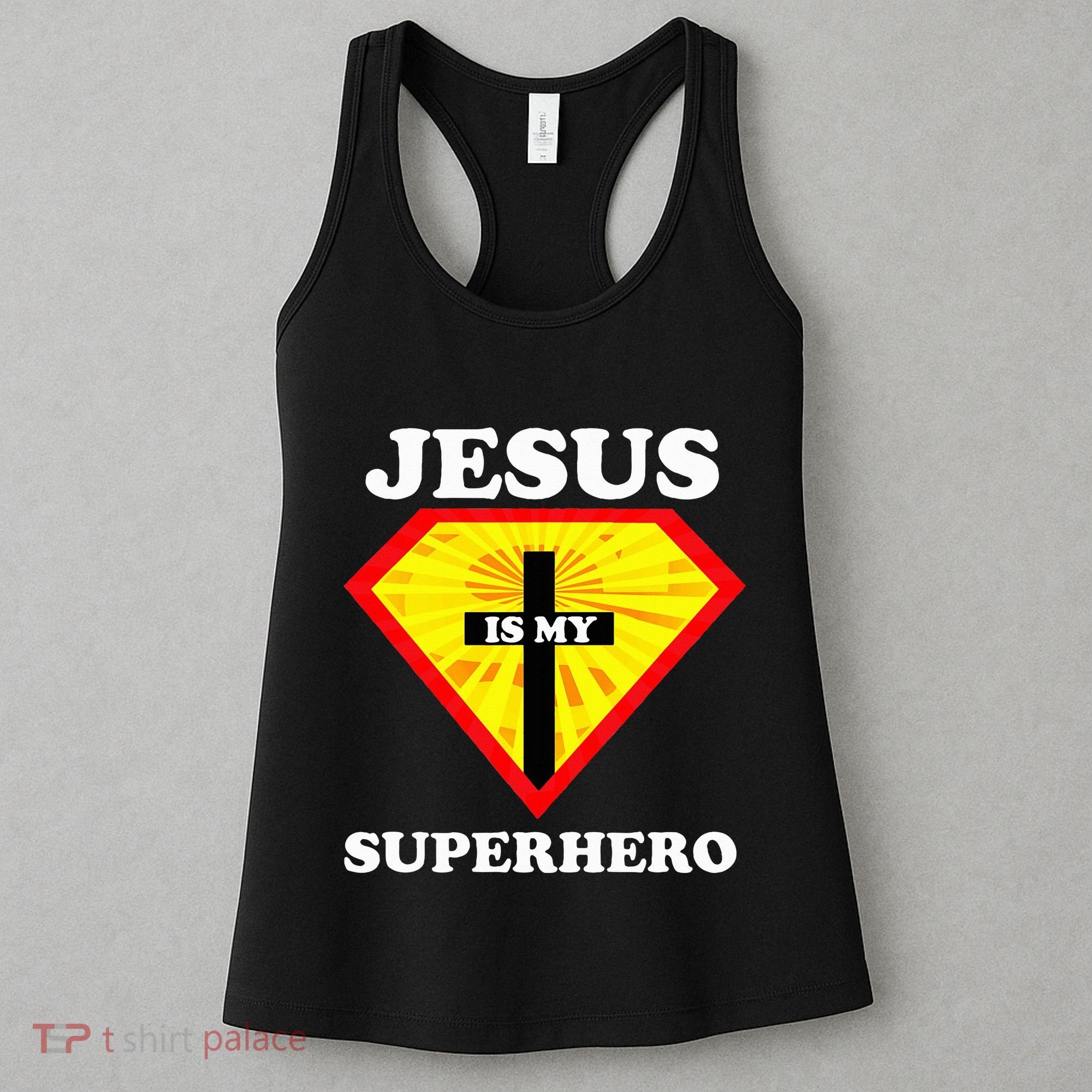 Jesus Is My Superhero Cute Powerful Christian Gift American Women's Tank Top