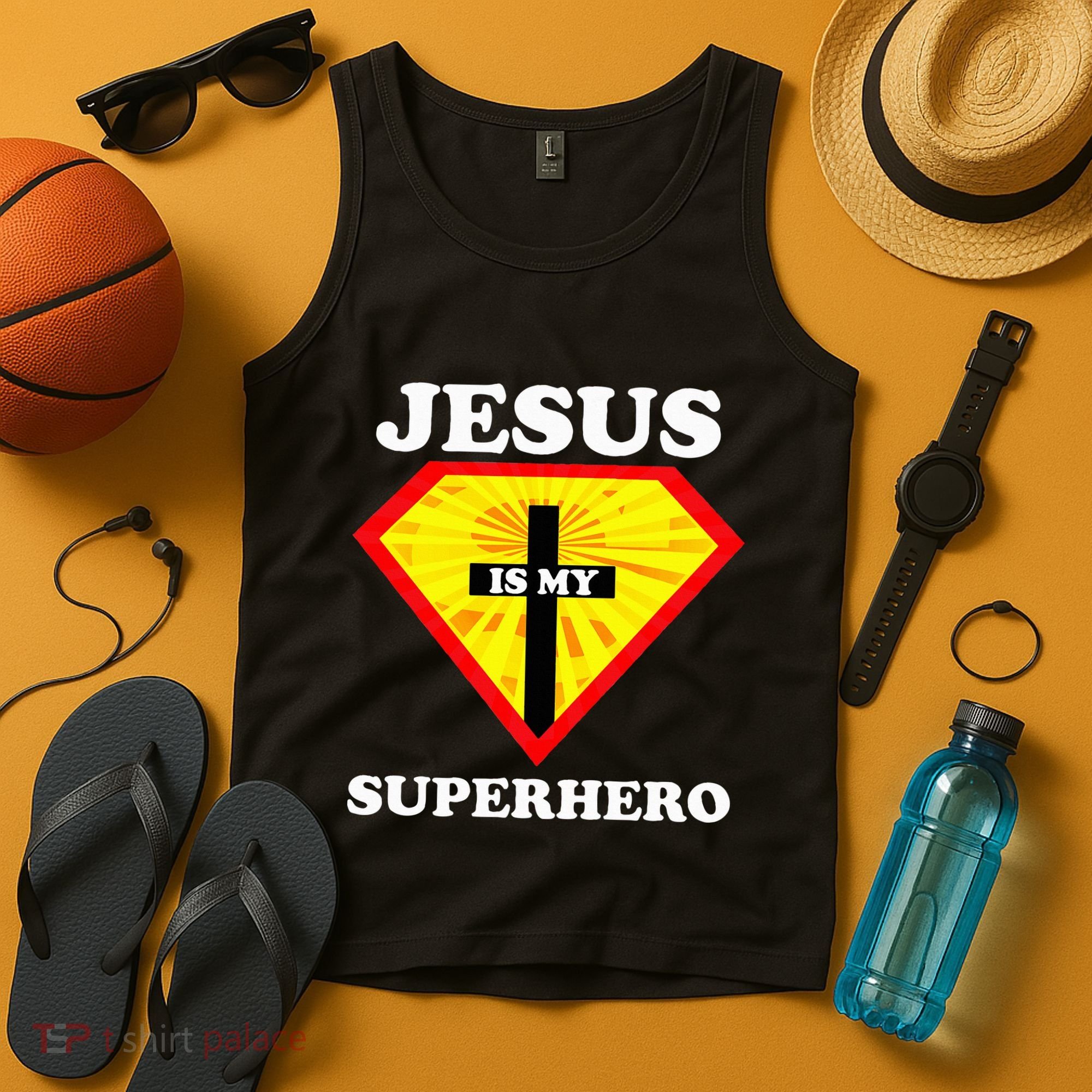 Jesus Is My Superhero Cute Powerful Christian Gift American Tank Top